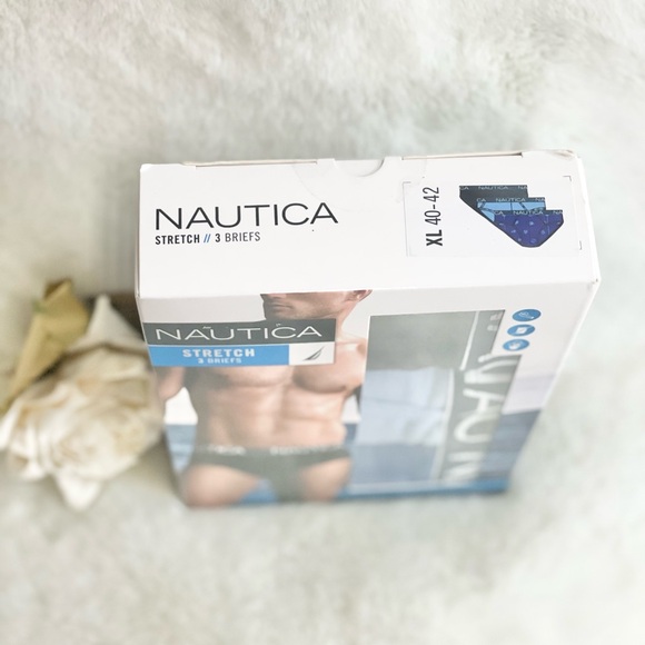 New w/ tags NAUTICA STRETCH BRIEFS 3PK 2 Solid and 1 print Classic Fit taglesss - Picture 3 of 5